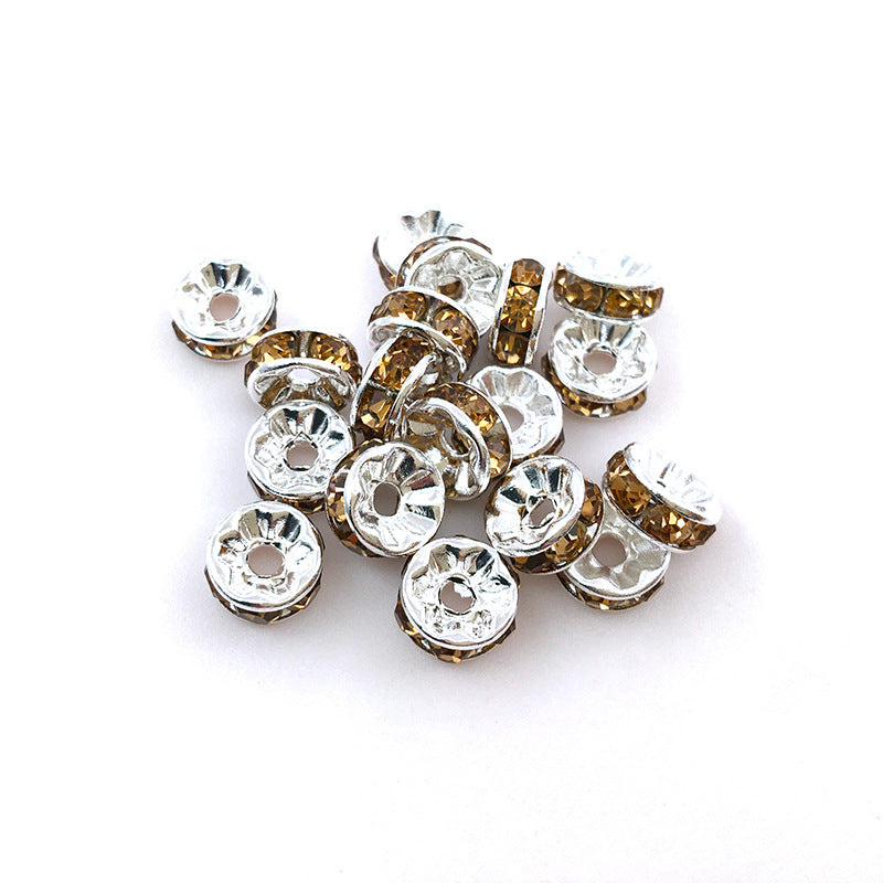 Venta al por mayor, 100 unidades/paquete, 8MM, accesorios de bricolaje, cuentas de aleación de anillo de perforación
